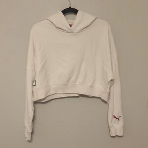 Puma x Adriana Lima Cream Cropped Hoodie